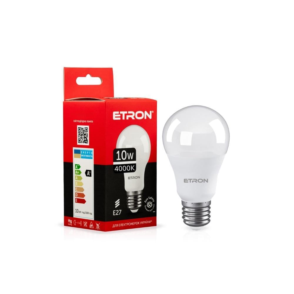 Лампа LED ETRON A60 10W 4000K E27 Light