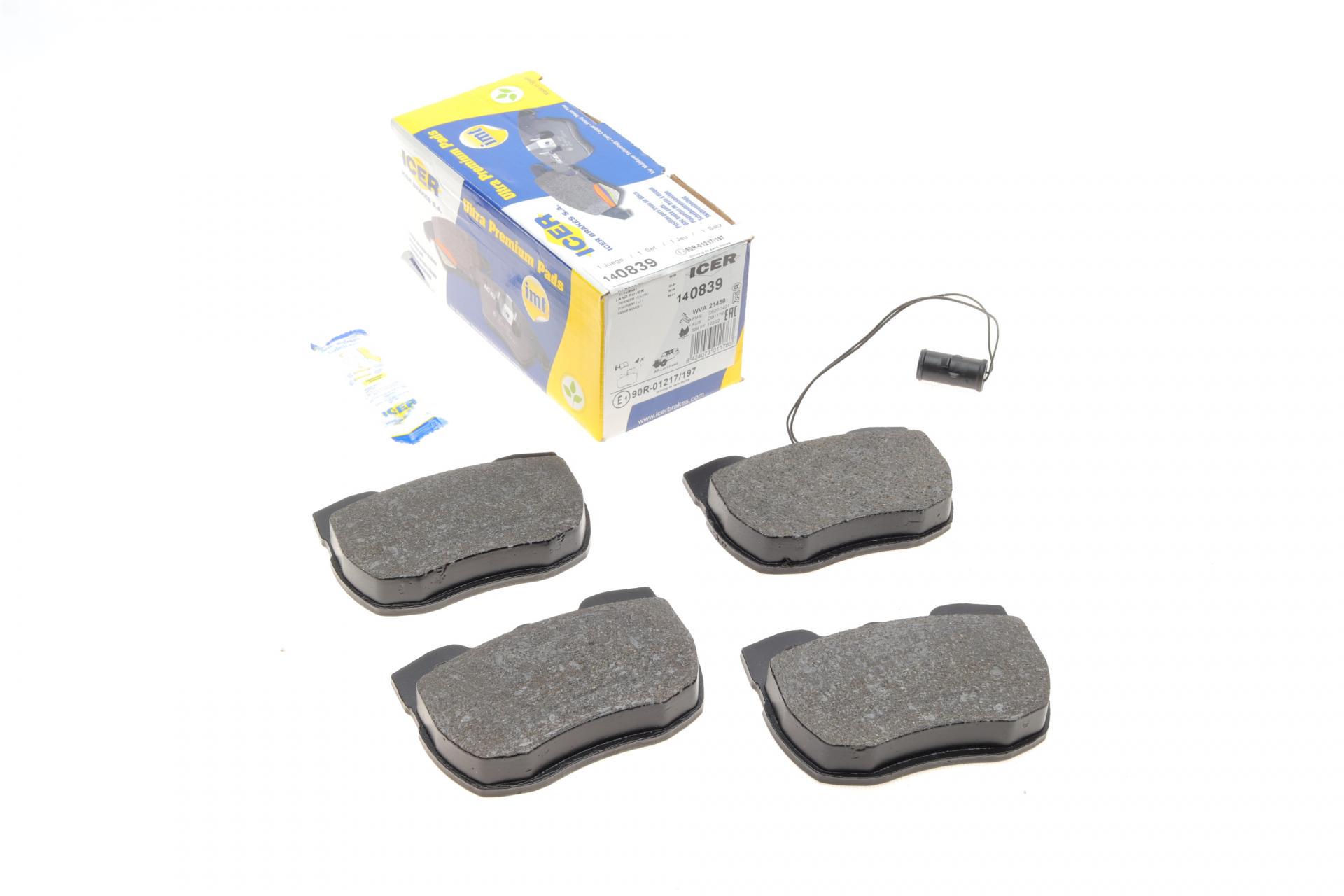 Колодки тормозные передние ICER Land Rover Discovery/Range Rover/Defender 88-98 и датчик (140839 ICER)