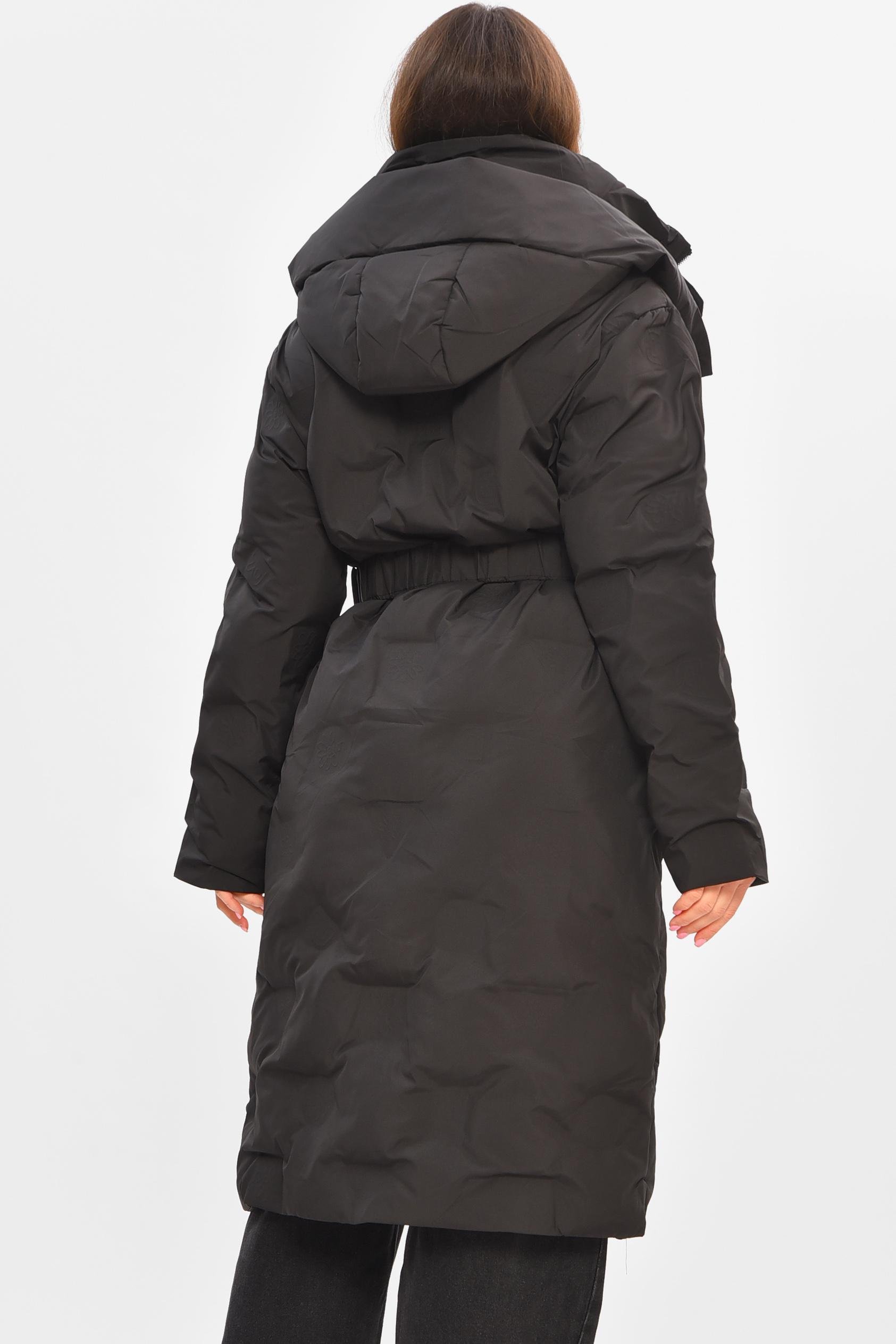 Куртка женская удлиненная зима XL Черный (207019) - фото 3