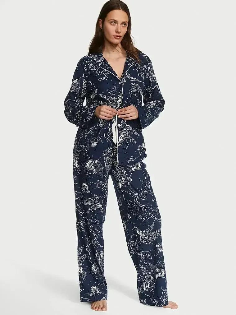 Піжама сорочка/штани фланель Victoria's Secret Long Pajama Set M Синій (26673660) Піжама сорочка/штани фланель Victoria's Secret Long Pajama Set M Синій (26673660)