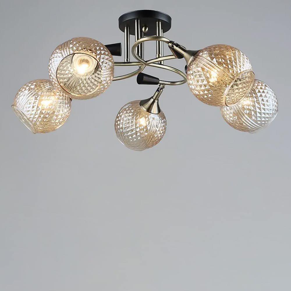 Люстра потолочная Light House SR-19164/5 AB+BK E27 620х240 мм Черный/Бронзовый (78161)