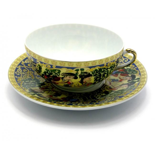 Чашка Ива SBS86-5 150 мл с блюдцем Зеленый (24422)