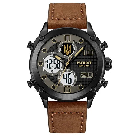 Наручные часы Patriot 017BKBR Трезубец золото Black/Brown