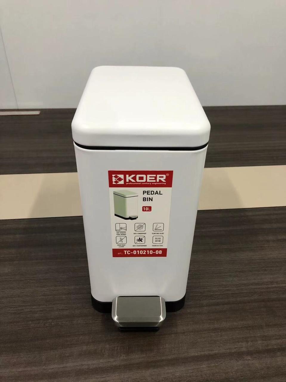 Мусорное ведро с плавным закрытием Koer TC-010210-08 прямоугольное 10 л Белый (KR5598) - фото 2 Мусорное ведро с плавным закрытием Koer TC-010210-08 прямоугольное 10 л Белый (KR5598) - фото 2