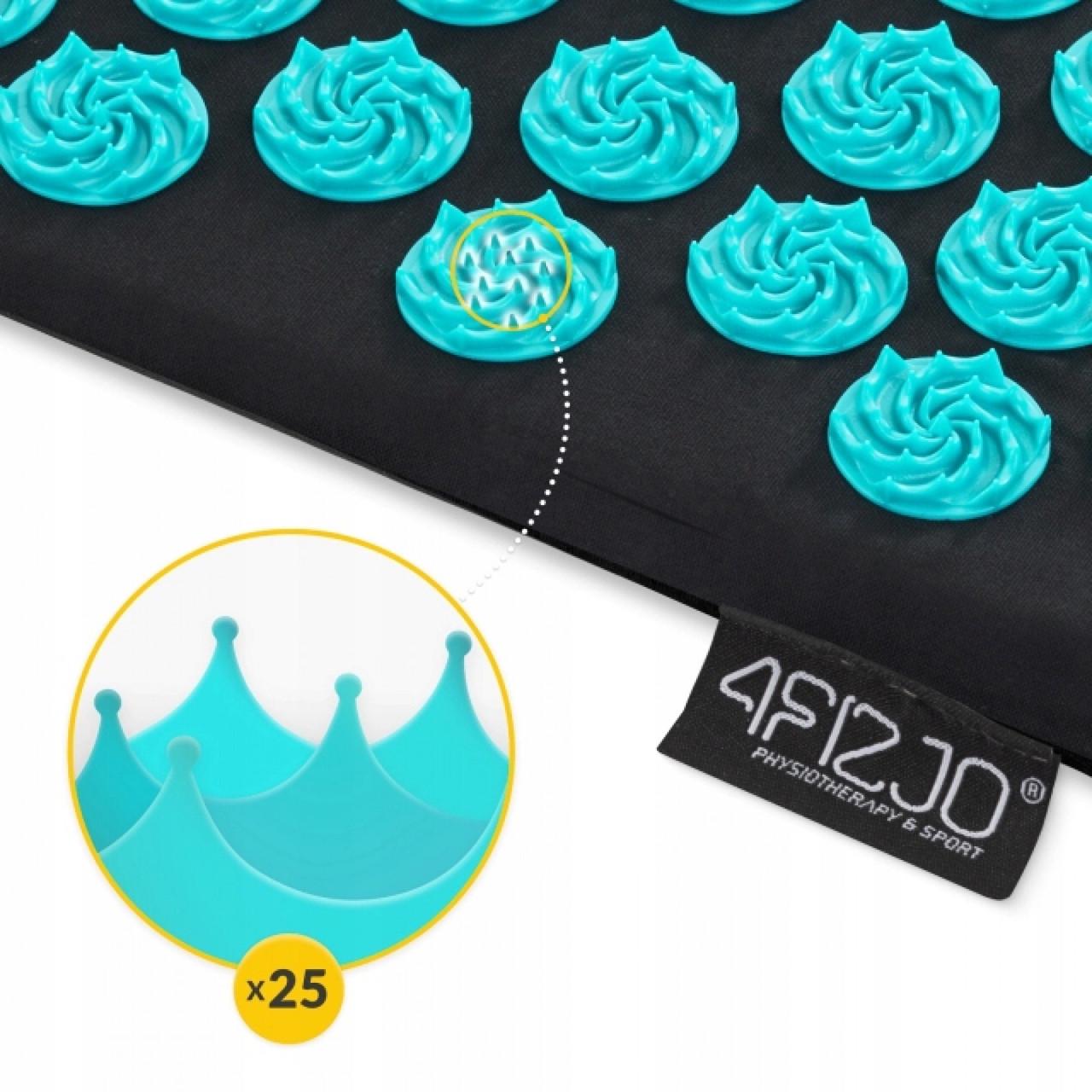 Коврик акупунктурный с подушкой 4fizjo Ergo Mat аппликатор Кузнецова Black/Blue (P-5907739313911) - фото 4 Коврик акупунктурный с подушкой 4fizjo Ergo Mat аппликатор Кузнецова Black/Blue (P-5907739313911) - фото 4