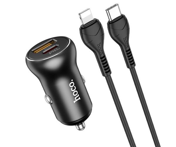 Устройство зарядное автомобильное Hoco NZ5 PD30W/QC3.0 1Type-C/1USB/Type-C-Lightning Black - фото 4 Устройство зарядное автомобильное Hoco NZ5 PD30W/QC3.0 1Type-C/1USB/Type-C-Lightning Black - фото 4