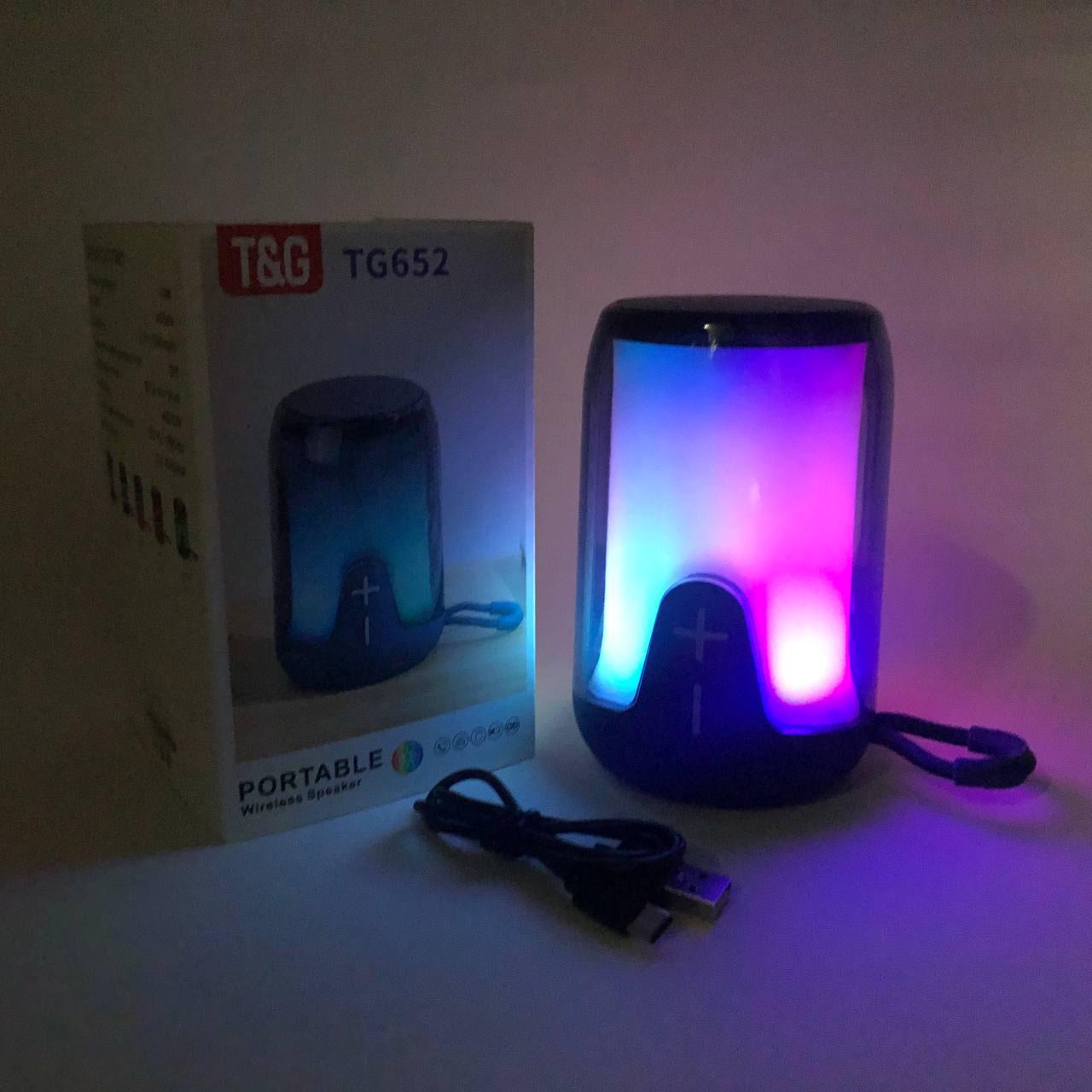 Портативная колонка TG652 5W с RGB подсветкой и ремешком Синий - фото 8 Портативная колонка TG652 5W с RGB подсветкой и ремешком Синий - фото 8