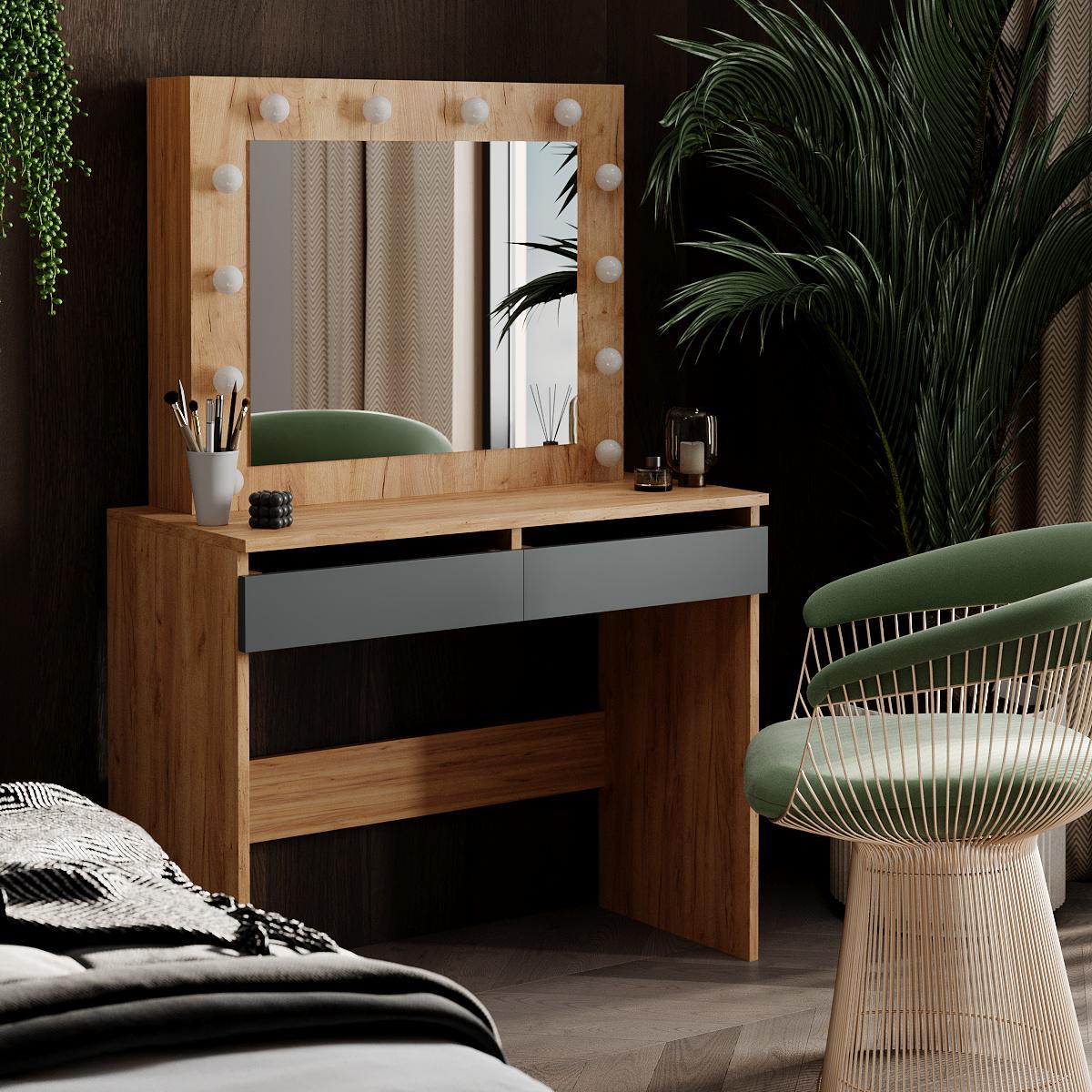 Туалетный столик Malta 940х430х1400 мм Дуб крафт золотой/Графит (GATB32120700000) - фото 3 Туалетный столик Malta 940х430х1400 мм Дуб крафт золотой/Графит (GATB32120700000) - фото 3