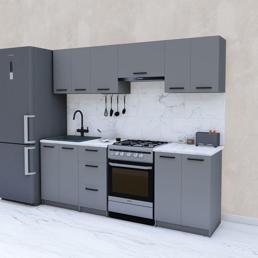 Кухня модульная готовая прямая 2,2 м 220 см Антрацит (МП36а)