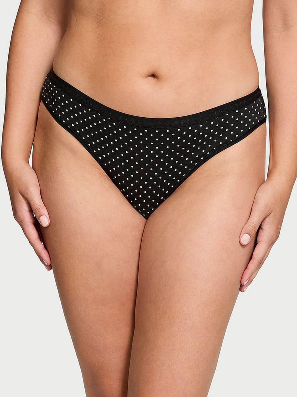 Трусики бикини Victoria's Secret Stretch Cotton Bikini Panty M Черный (26900836)