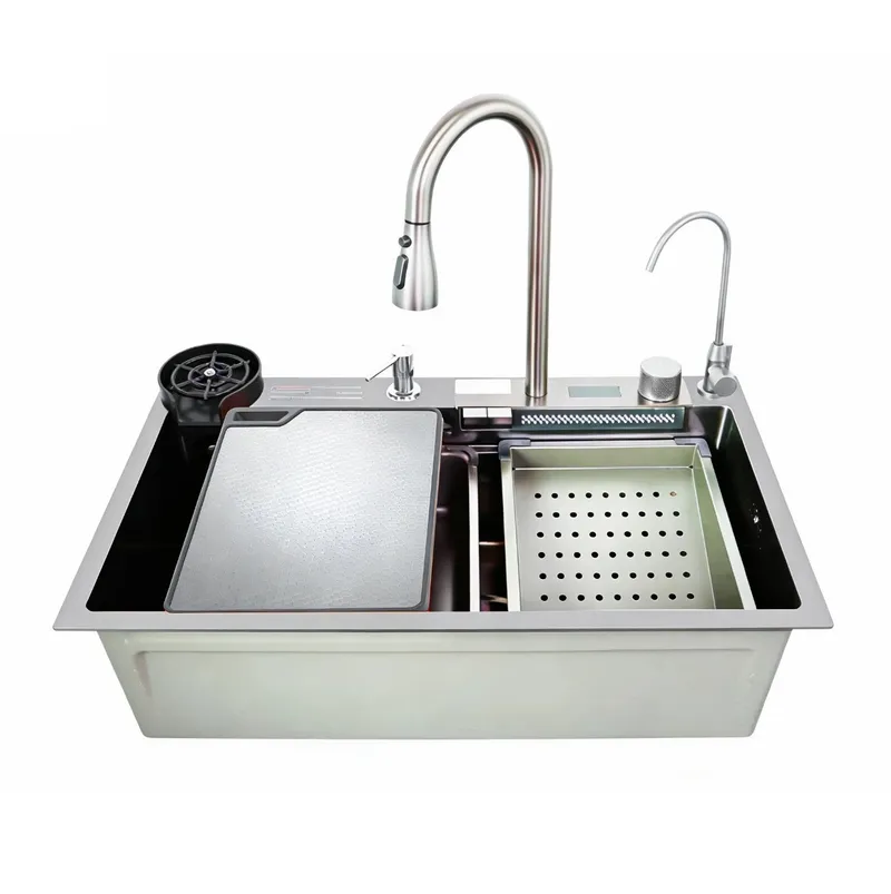 Мойка многофункциональная Zerix ZH7546-SET-07 decor со встроенным смесителем Stainless Steel (ZM5598)