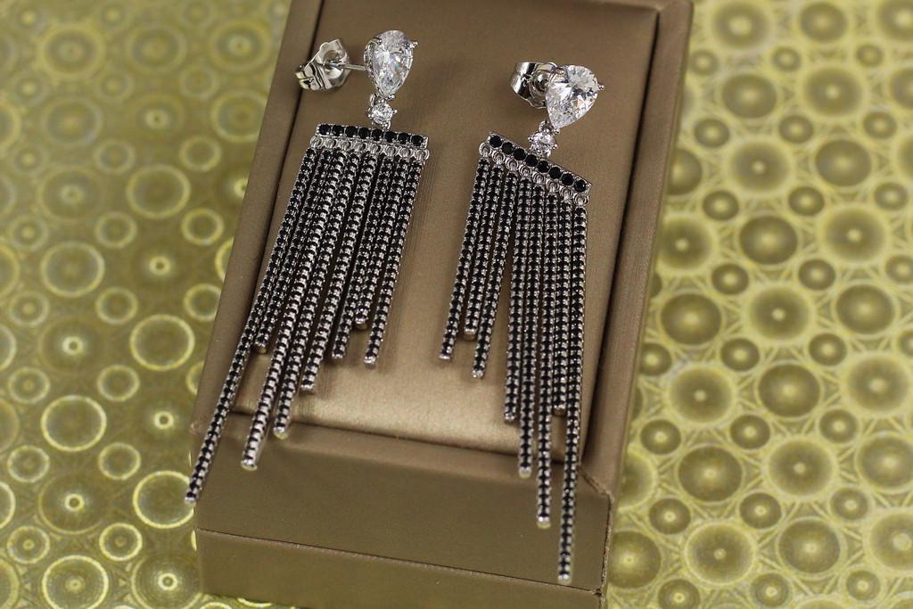 Серьги гвоздики Xuping Jewelry подвески сверкающие лучи 7 см Серебристый (2359608373)