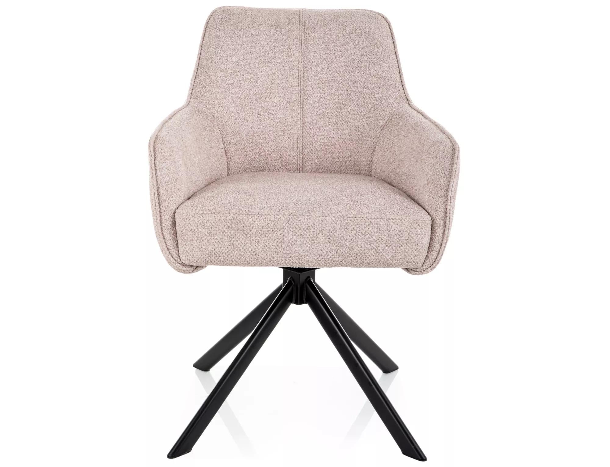 Стул кухонный обеденный мягкий Signal Notti Leo Светло-бежевый/Черный