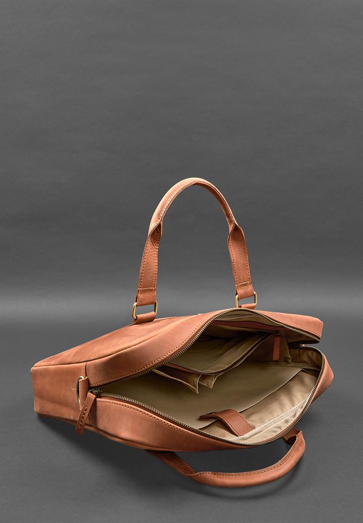 Сумка кожаная для ноутбука и документов Crazy Horse Светло-коричневый (A-027949) - фото 5 Сумка кожаная для ноутбука и документов Crazy Horse Светло-коричневый (A-027949) - фото 5