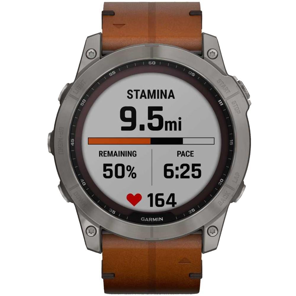 Смарт-часы Garmin fenix 7X Sapphire Solar Titanium with Chestnut Leather Band (010-02541-19) - фото 4