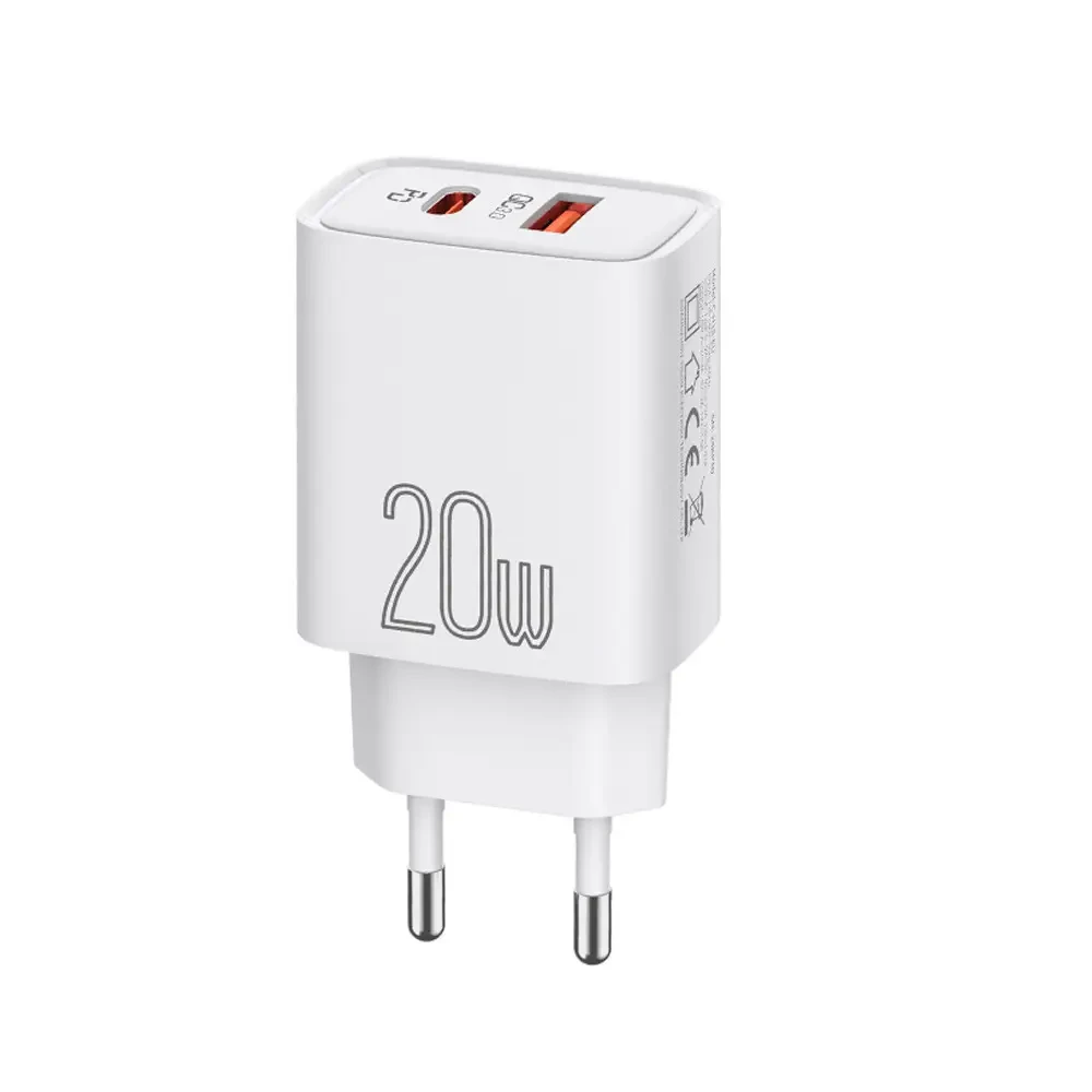 Зарядное устройство для Celebrat C-H15-EU USB + Type-C 20 W быстрая зарядка Белый (10471)