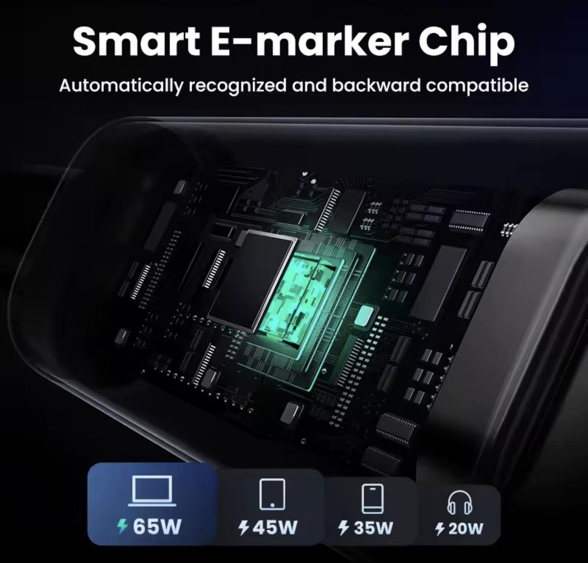 Кабель Ugreen Uno Type-C PD 100W (1m) Black з дисплеєм - фото 6 Кабель Ugreen Uno Type-C PD 100W (1m) Black з дисплеєм - фото 6