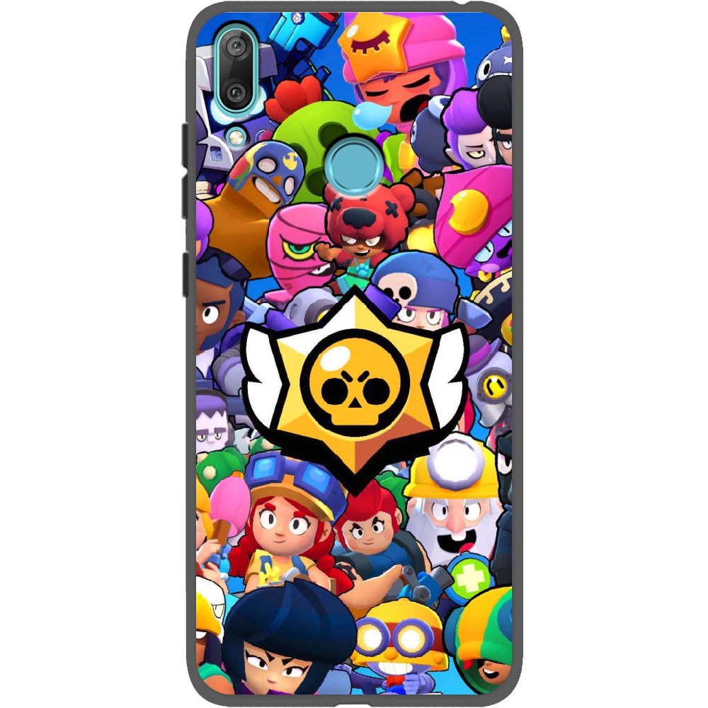 Чехол Boxface Huawei Y7 2019 Brawl Stars Черный силикон (36044-up2389-37011)