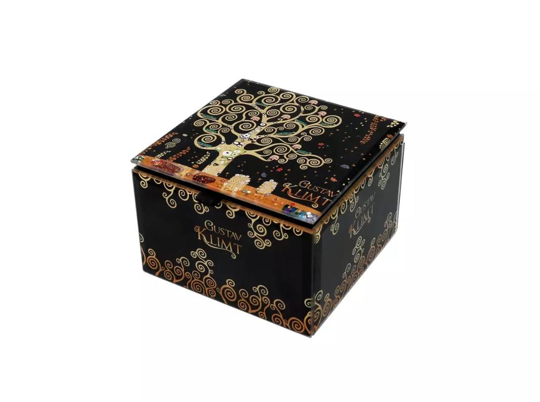 Стеклянная шкатулка для украшений Carmani Г. Климт Дерево жизни h 7х10х10 см