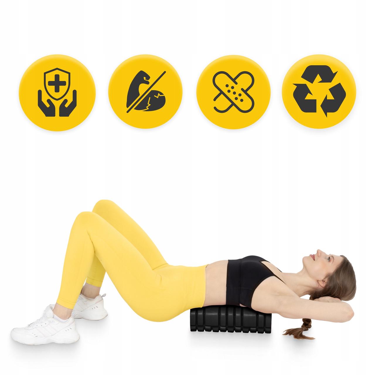 Ролик масажний 4FIZJO 33x14 см Black (P-5907222931004) - фото 7 Ролик масажний 4FIZJO 33x14 см Black (P-5907222931004) - фото 7