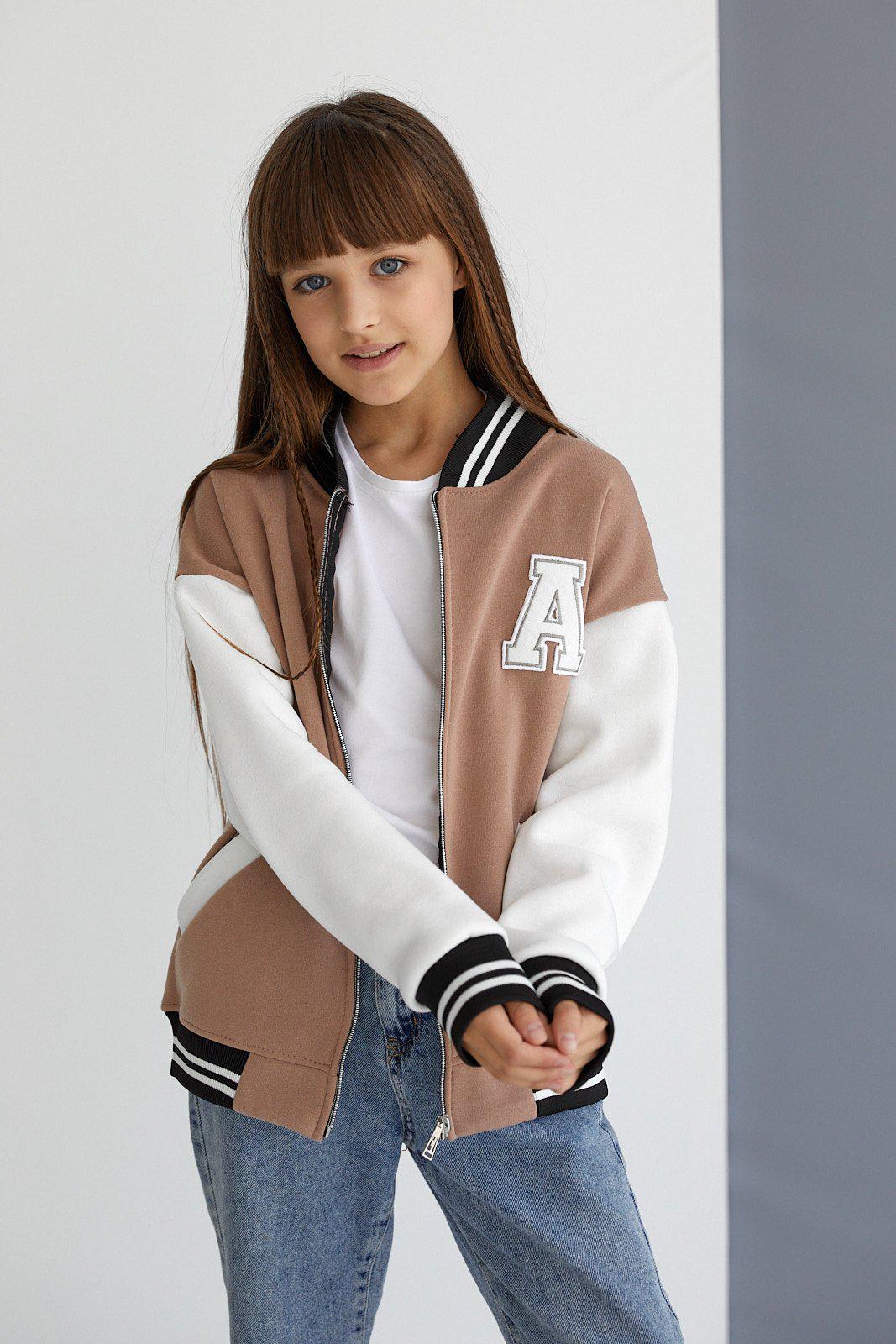 Бомбер для девочки 134 см Beige (126868)