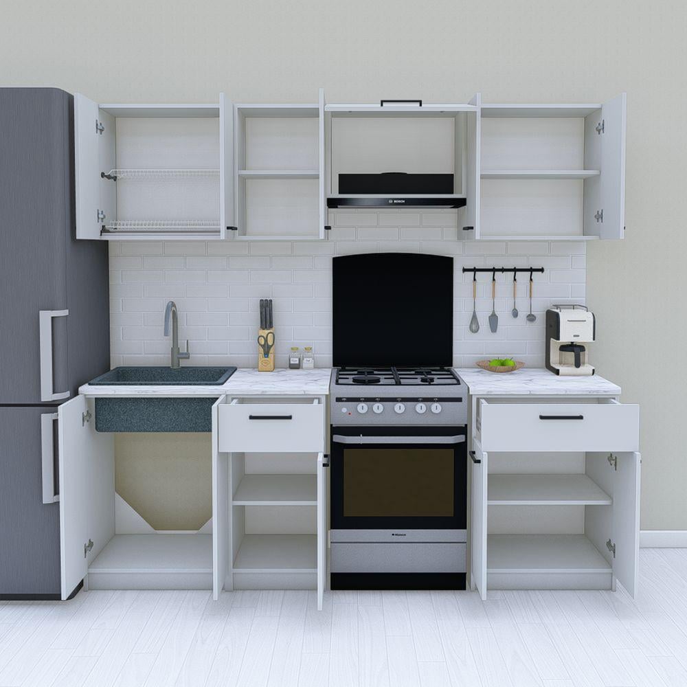 Кухня модульна готова 2,2 м Світло-сірий (МП35) - фото 2 Кухня модульна готова 2,2 м Світло-сірий (МП35) - фото 2