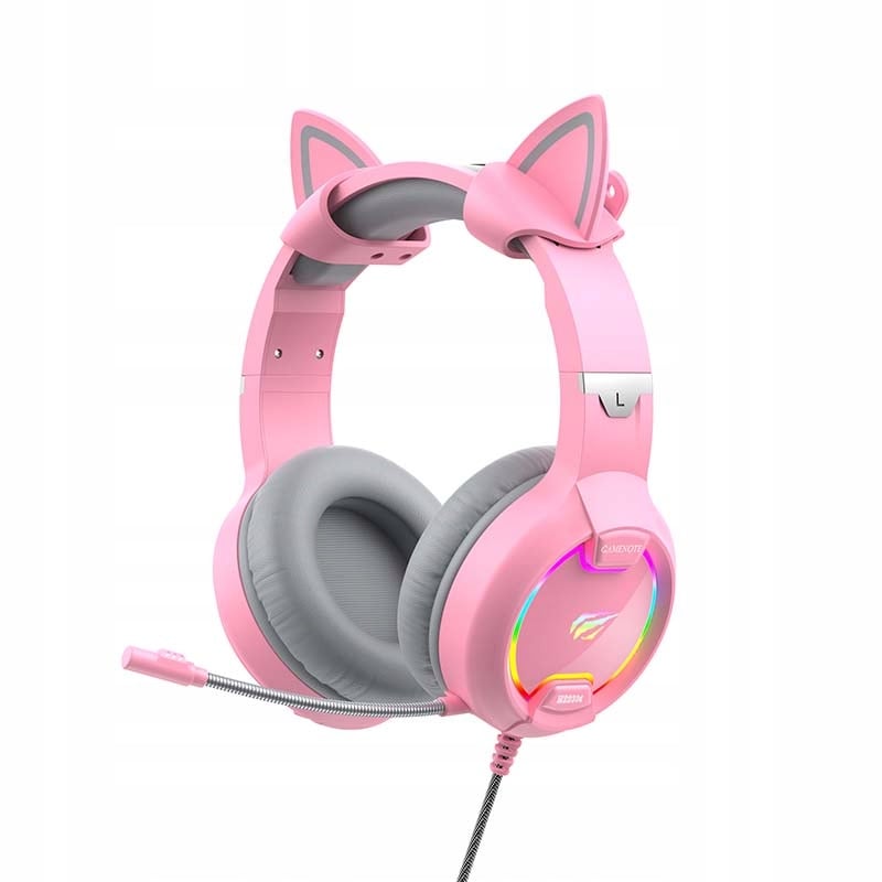 Навушники з мікрофоном Havit HV-H2233D Cat Pink (514473)