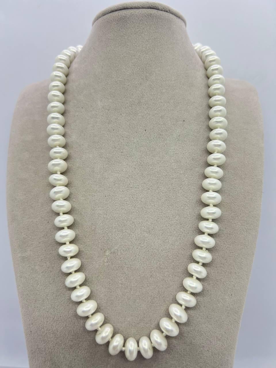 Бусы майорка 7х10 мм 48 см Белый (11083)