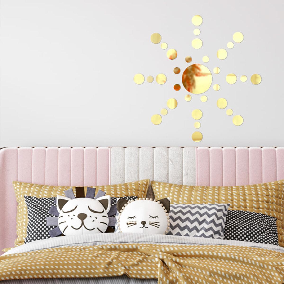 Декор дзеркальний акриловий самоклеючий 33 шт. Золотий (SW-00002499) - фото 5 Декор дзеркальний акриловий самоклеючий 33 шт. Золотий (SW-00002499) - фото 5