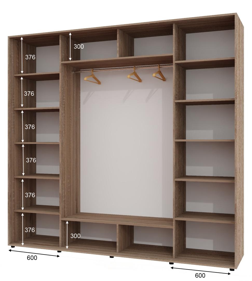 Корпус шафи-купе Алекса ШК-05 250х60х240 см Дуб сонома трюфель - фото 2