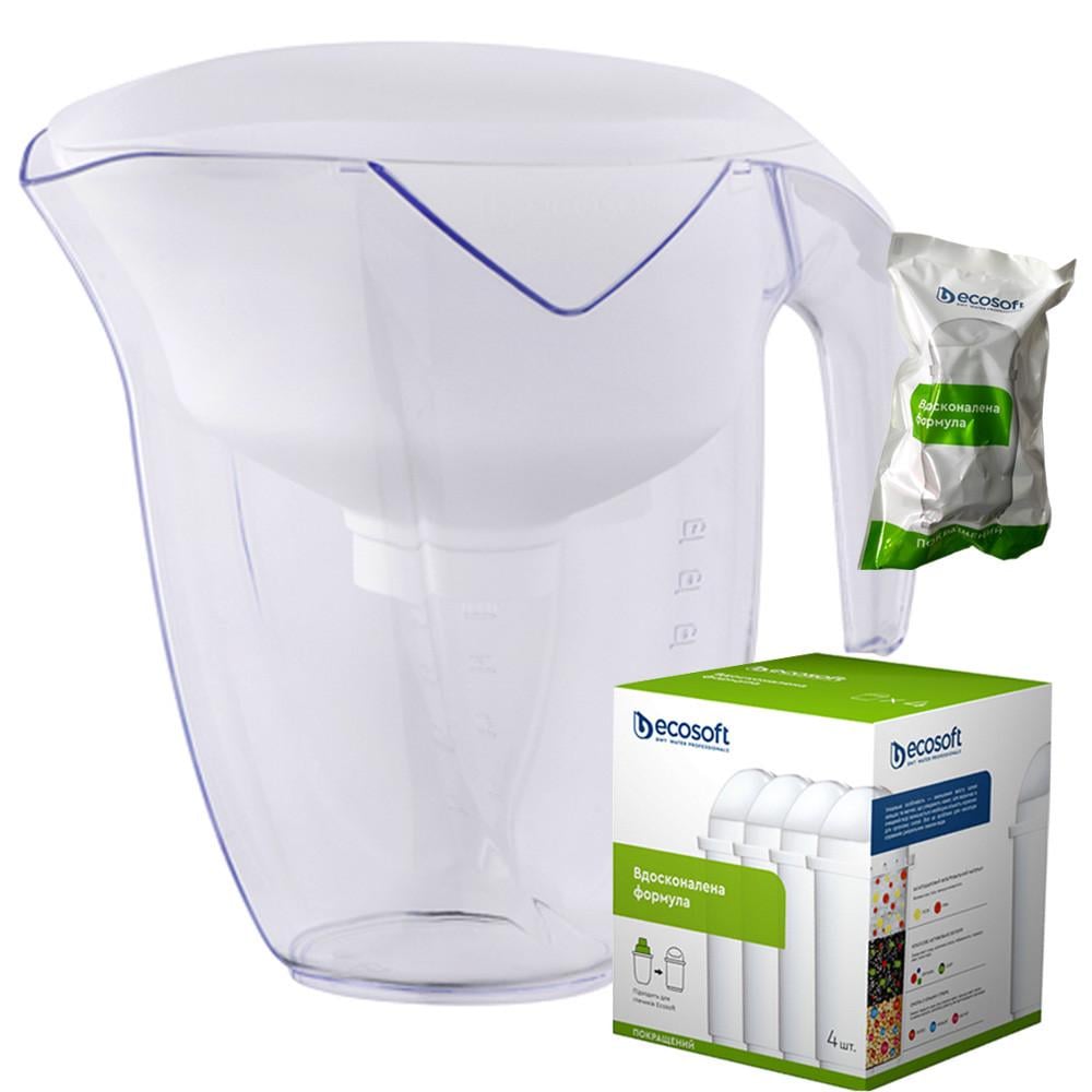 Фільтр-глечик Ecosoft EСО з картриджами 5 шт. Білий (2329919518)