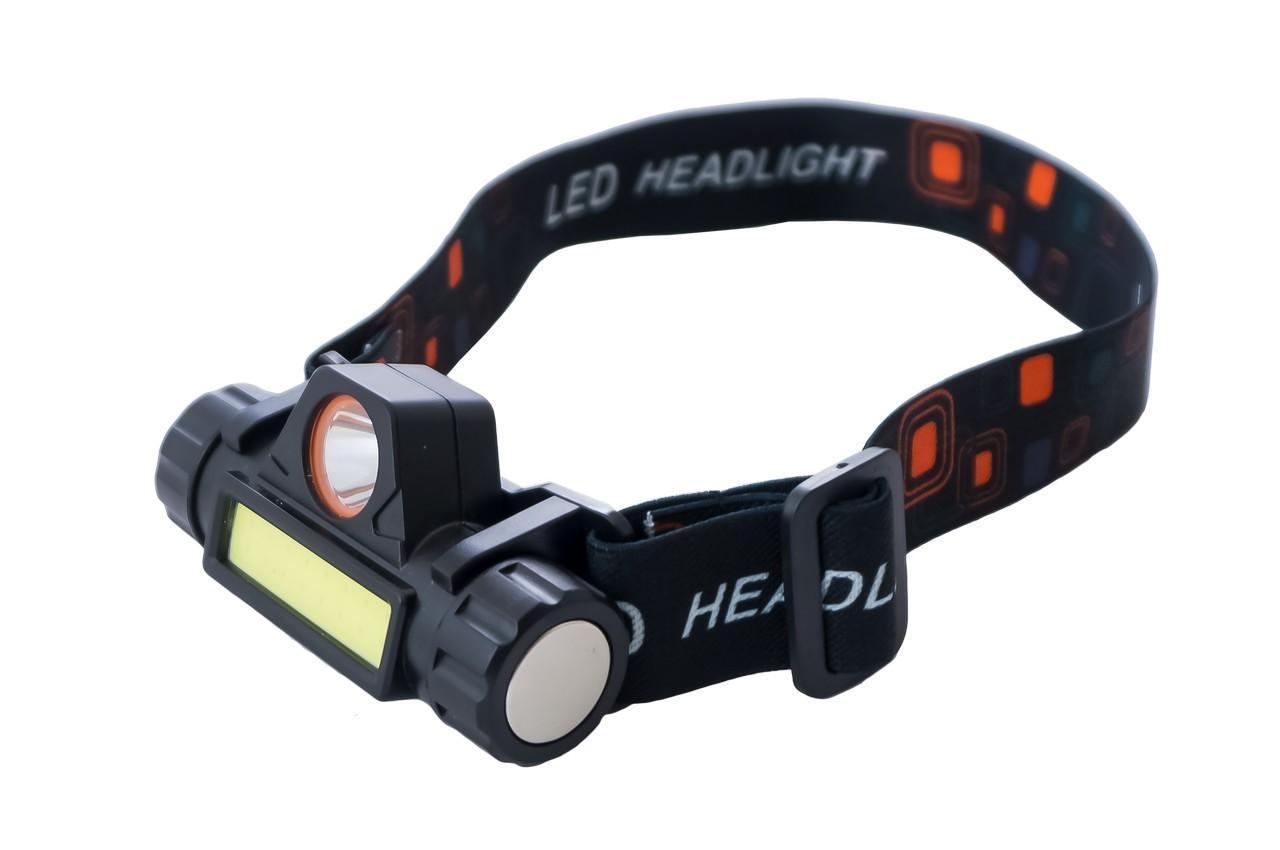 Фонарь светодиодный налобный со встроенным аккумулятором