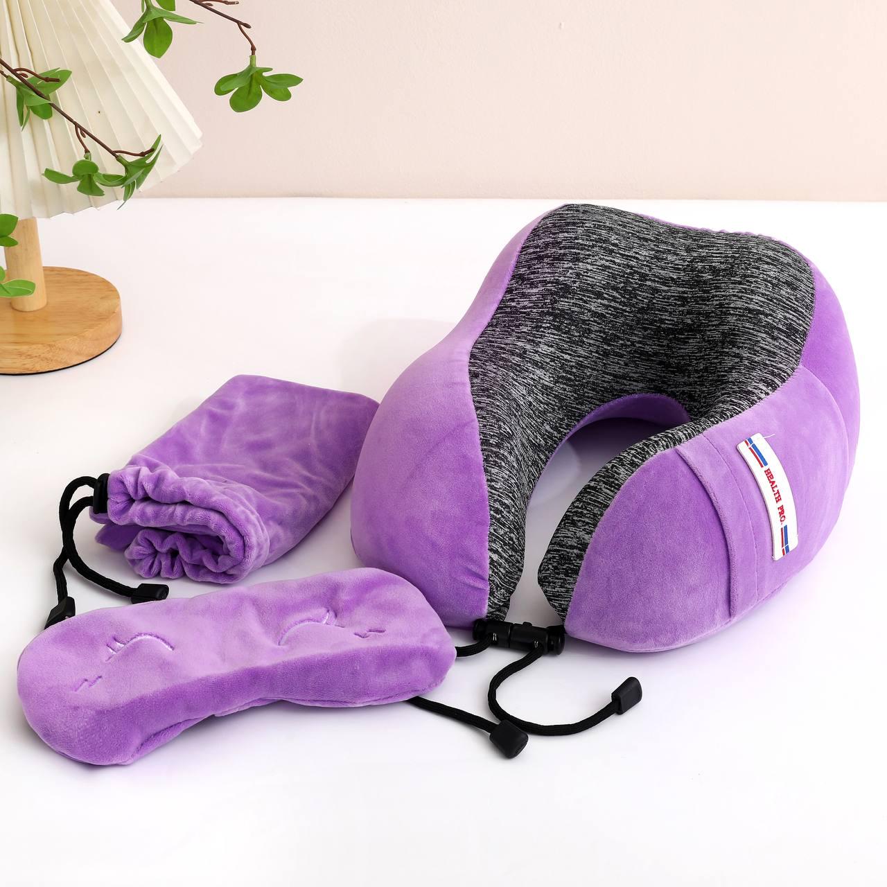 Подушка для путешествий Colorful Home c маской и чехлом 28х30 см Сиреневый