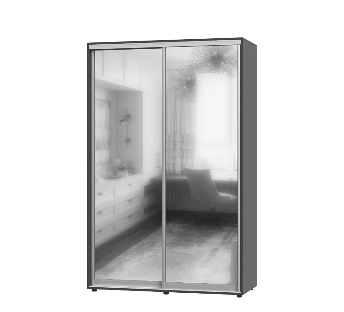 Шкаф-купе двухдверный Эверест ШК-02 140х45х220 см Антрацит (06721)