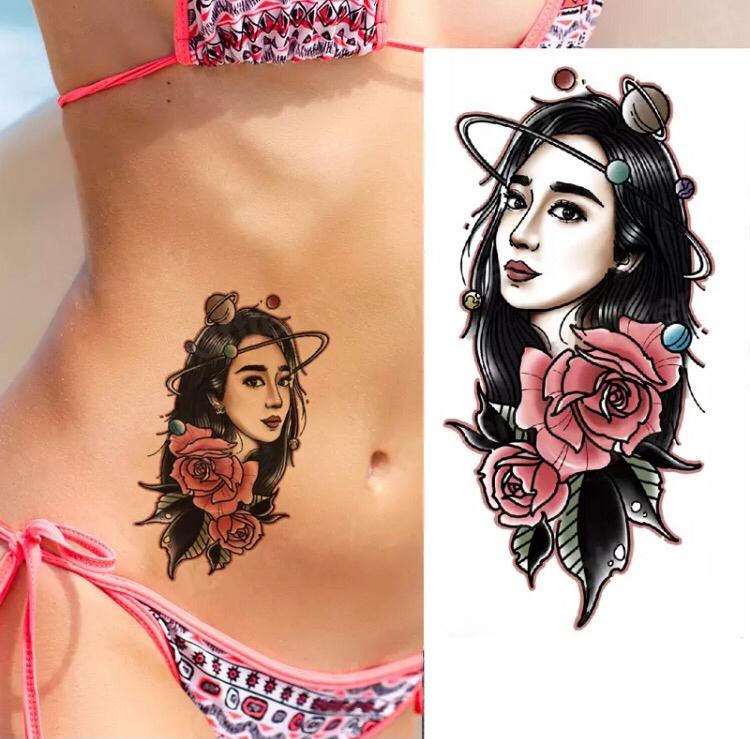 Тату тимчасове водостійке 3D велике Дівчина XQB-326 19,5х9 см (4506386) - фото 2 Тату тимчасове водостійке 3D велике Дівчина XQB-326 19,5х9 см (4506386) - фото 2