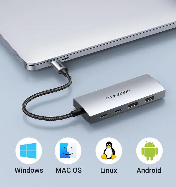 Концентратор USB-C UGREEN CM480 4в1 HUB (30758) - фото 17