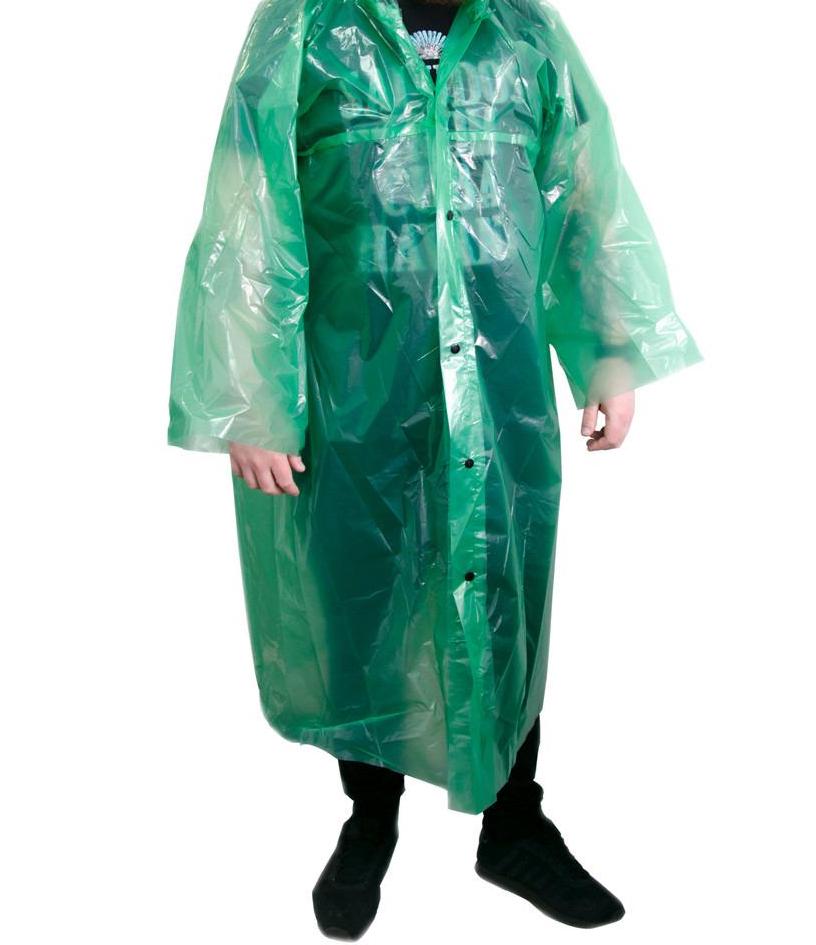 Плащ-дождевик на кнопках 130х79 см 2 шт. Зеленый (3000070-TOP-2)