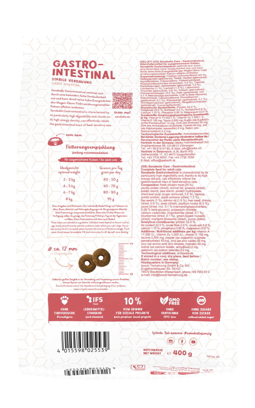 Сухий корм для котів Bosch Sanabelle Gastrointestinal 400 г - фото 2