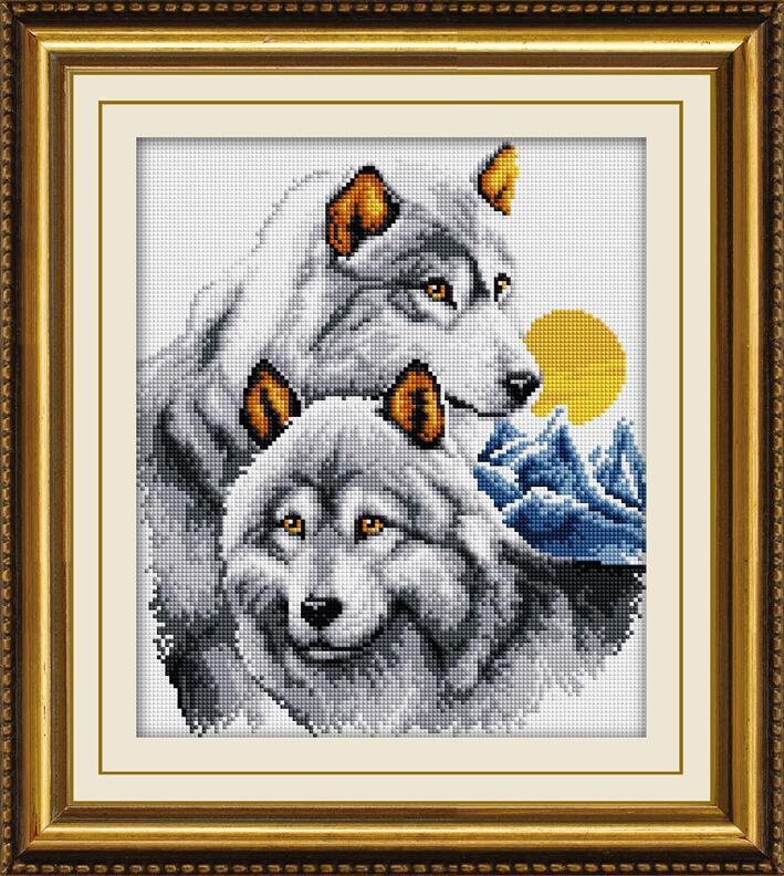 Алмазная мозаика Dream Art Пара волков 34x36,5 см (DA.30079)
