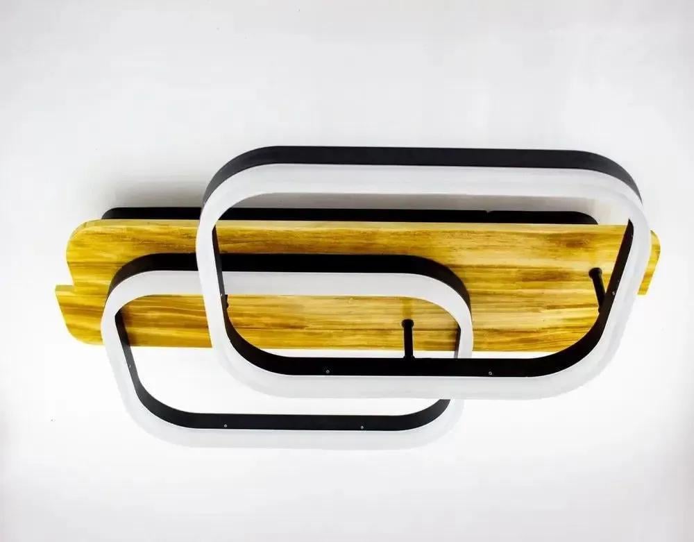 Люстра светодиодная ESLLSE WOODY 95W/2SQ/APP/650x420x135/220V/IP20 Black/White/Wood (27712888)