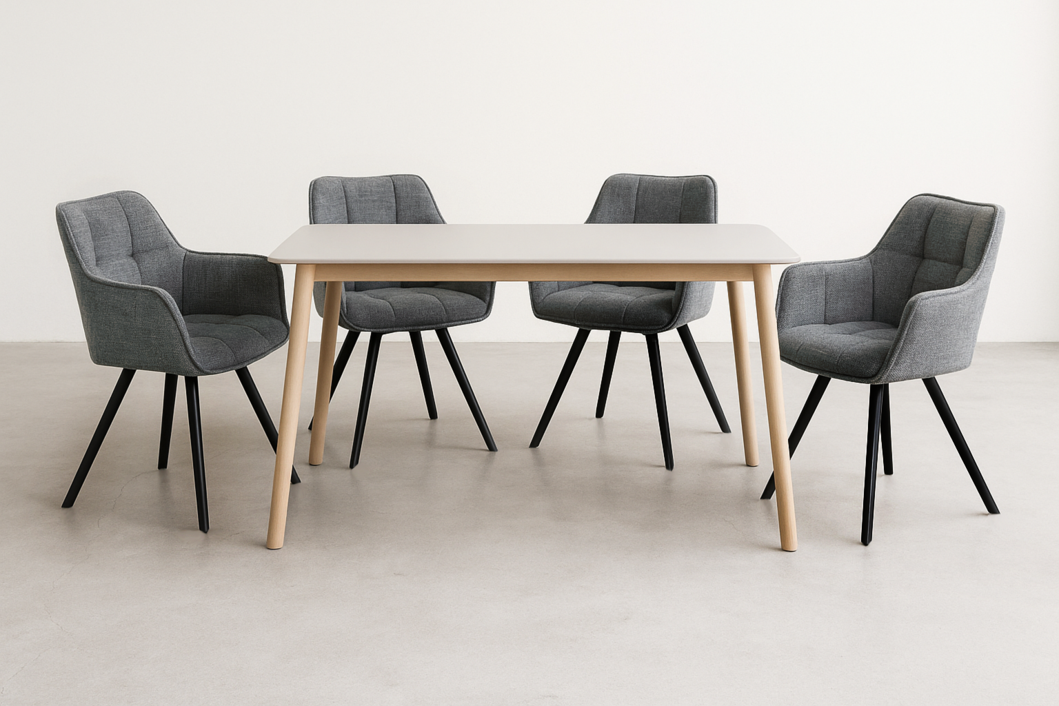 Комплект обідніх стільців Осло М-235 4 шт. з підлокітниками фактурна тканина 850х600х610 мм Графіт/Чорний