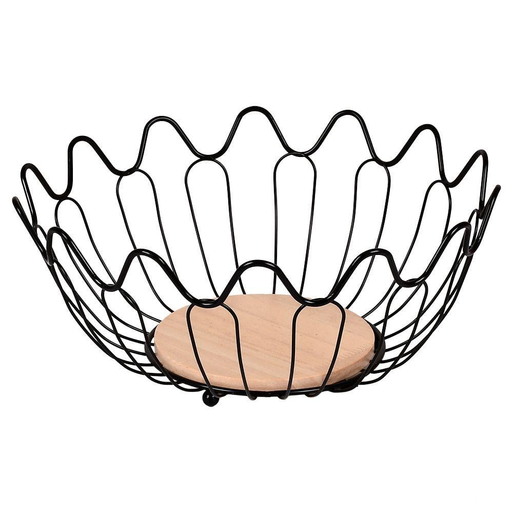 Кошик для сервірування фруктів Sky металевий сітчастий 29 см Black (33271986)