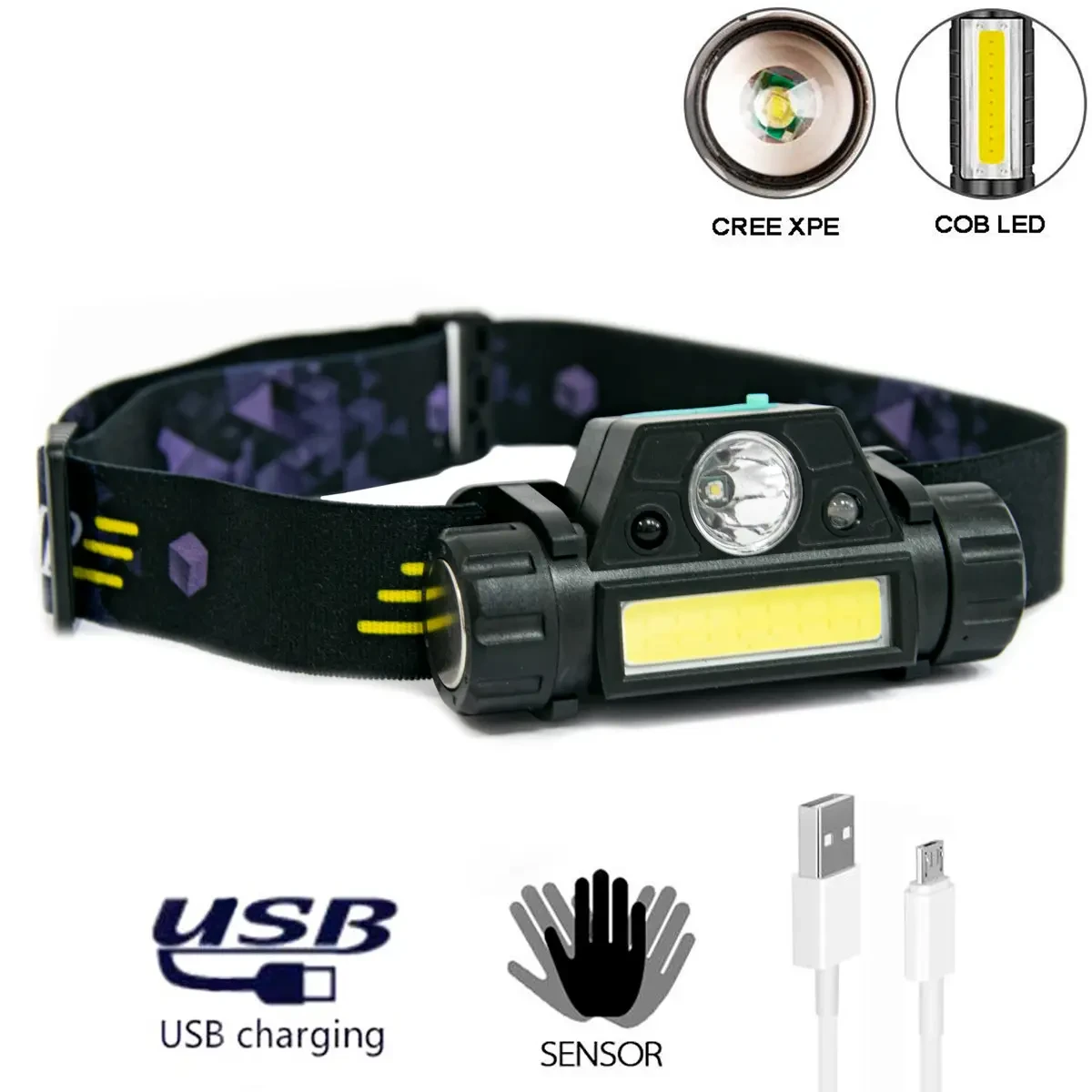 Ліхтар налобний BL 1898 із сенсорним включенням (7476) - фото 10 Ліхтар налобний BL 1898 із сенсорним включенням (7476) - фото 10