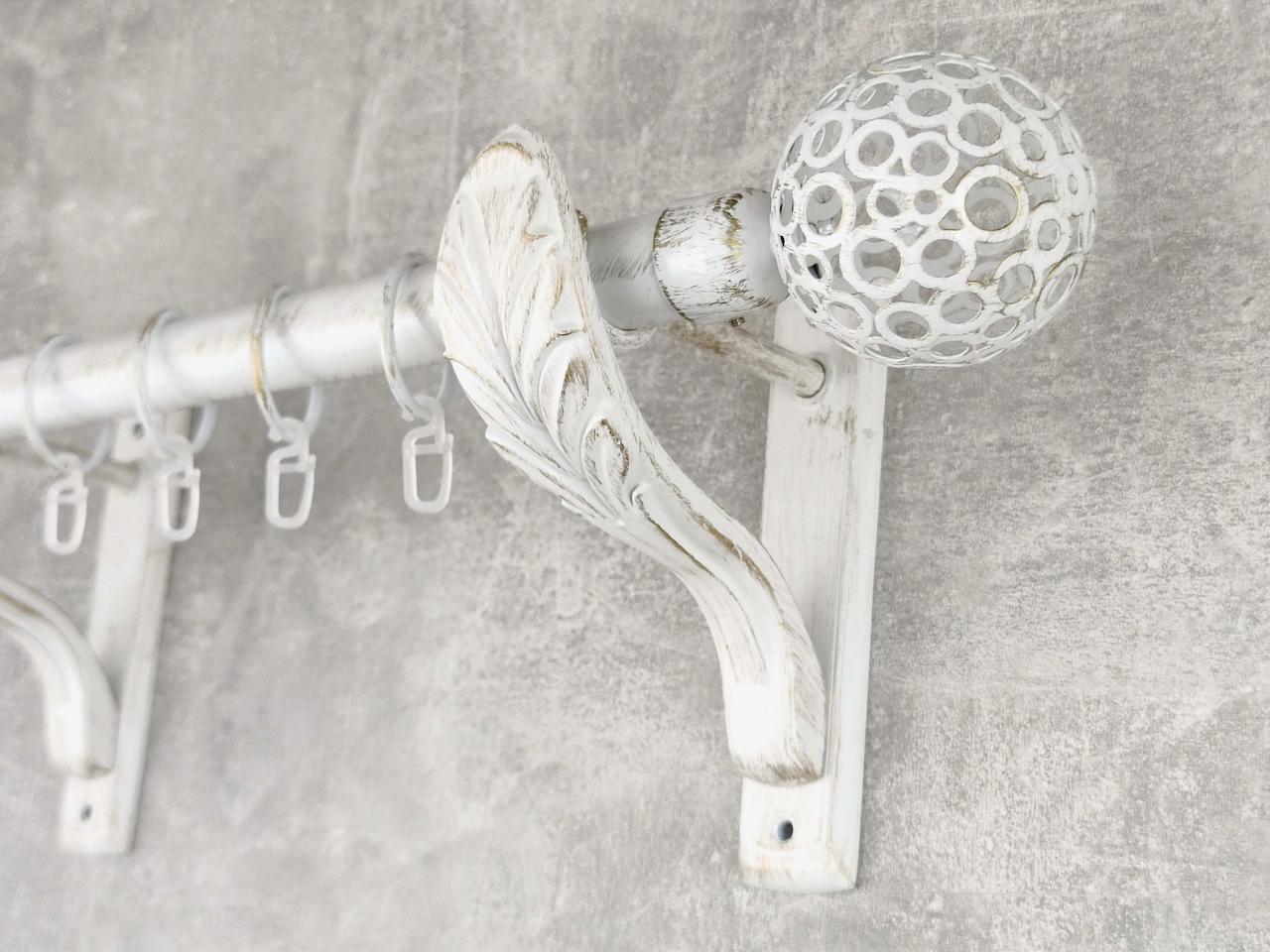 Карниз MStyle металлический для штор однорядный Савона 25 мм гладкий 300 см Белое золото (5013285)