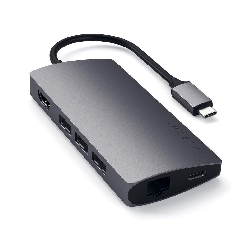 Хаб-адаптер Satechi Type-C Multi-Port Adapter 4K with Ethernet V2 , Space Gray (ST-TCMA2M)
