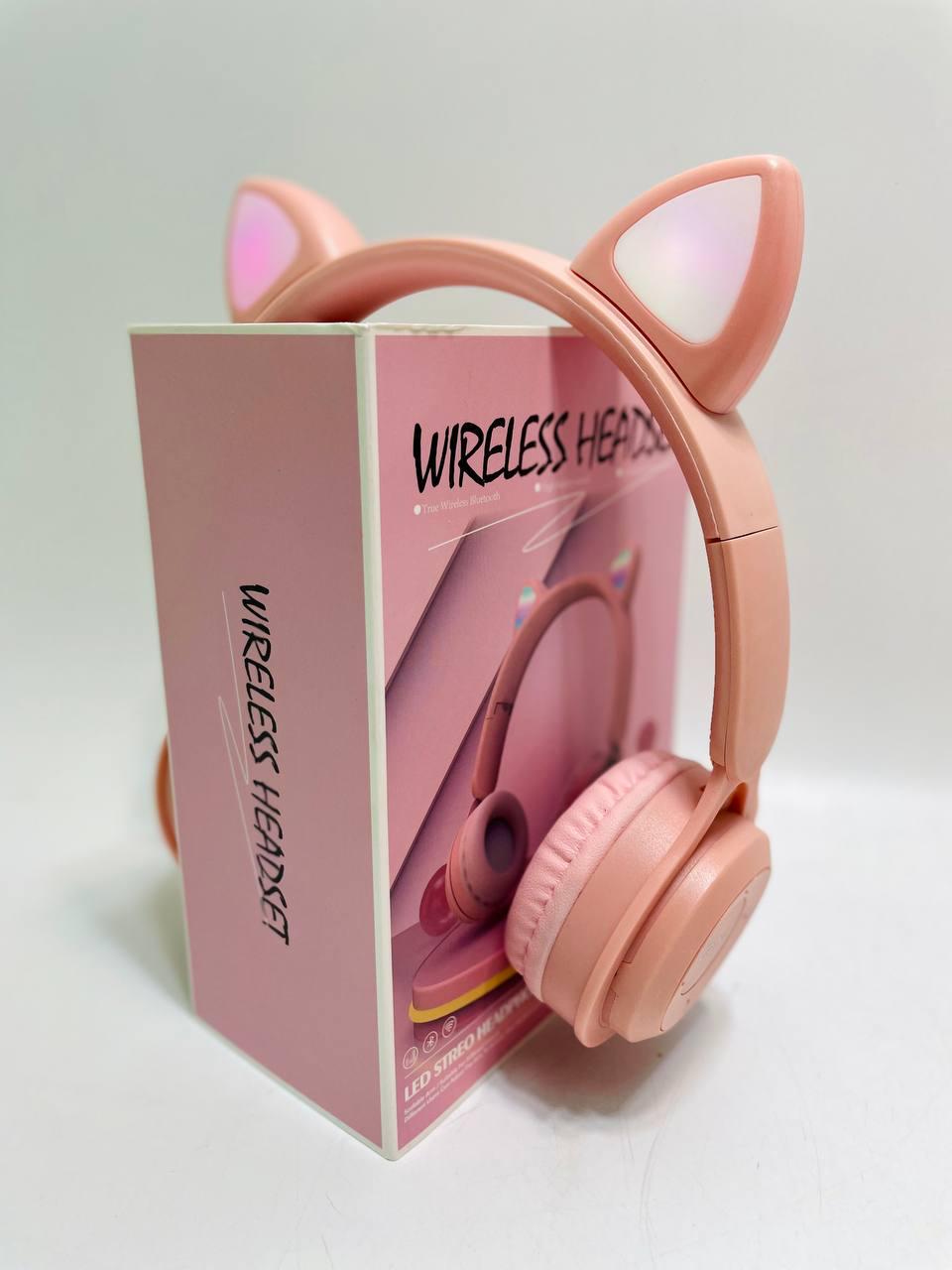 Навушники бездротові підсвічування Bluetooth USB дріт мікрофон радіо слот для карти пам’яті в коробці Рожевий - фото 2 Навушники бездротові підсвічування Bluetooth USB дріт мікрофон радіо слот для карти пам’яті в коробці Рожевий - фото 2