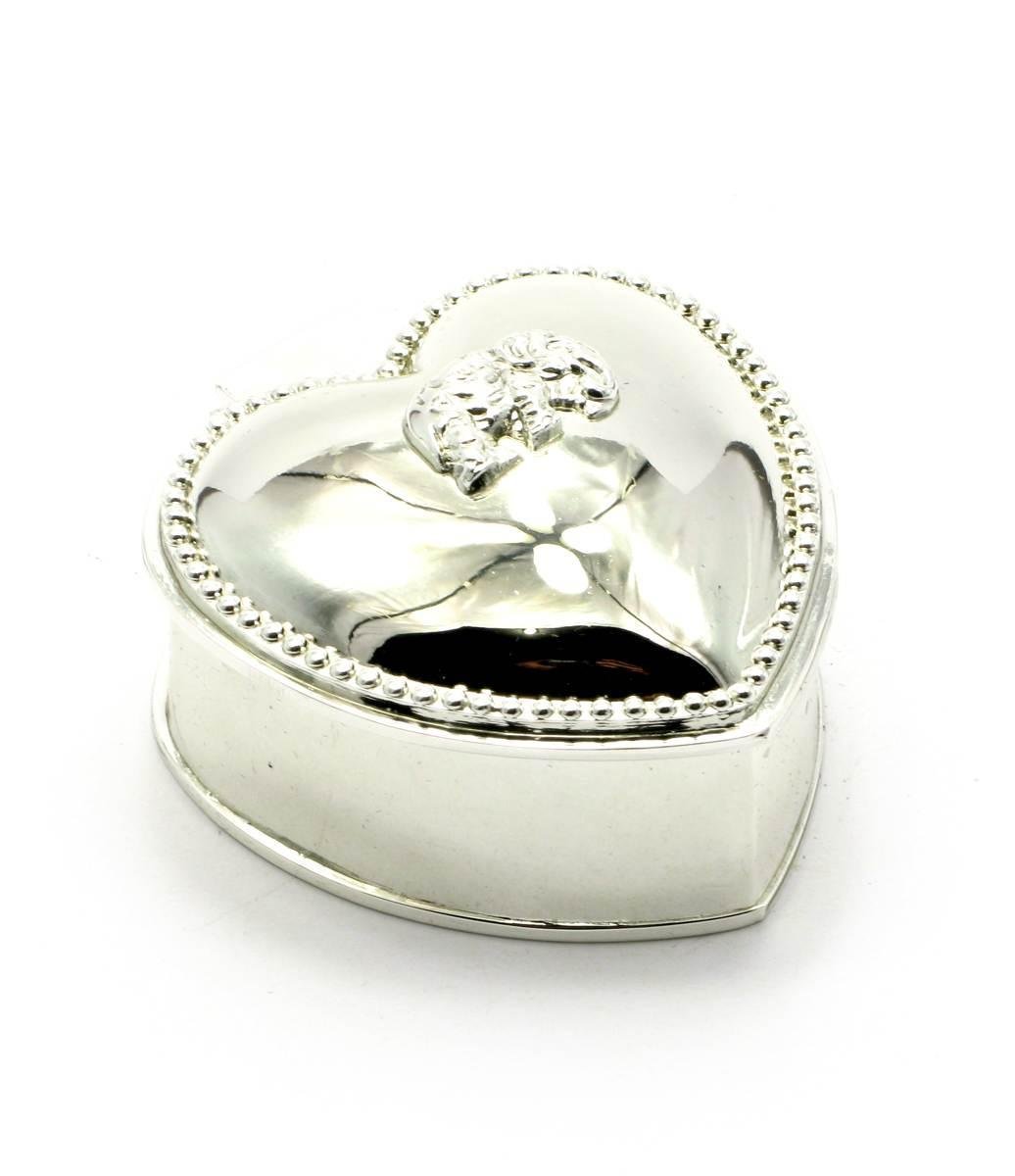 Шкатулка для прикрас сердечко 6х6х3 см Сріблястий