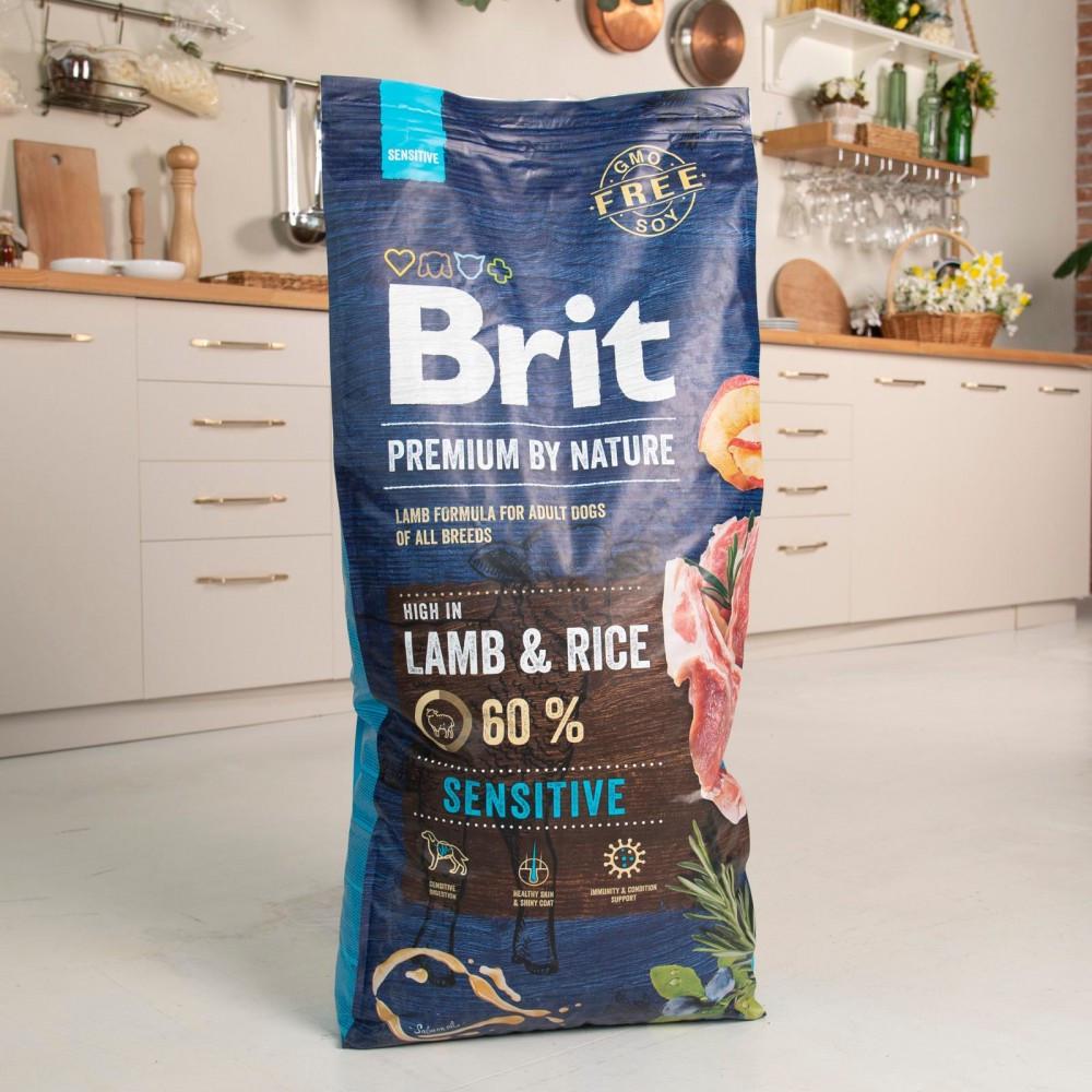 Корм для собак з чутливим травленням Brit Premium Sensitive Lamb & Rice 15 кг - фото 3