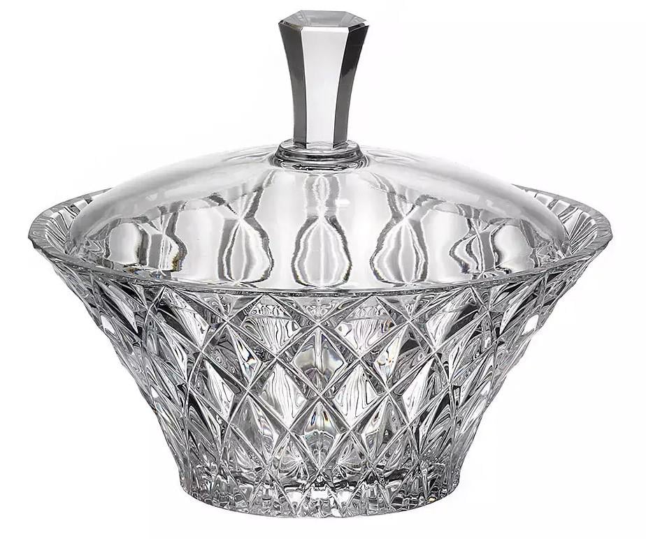 Конфетница с крышкой Bohemia Memphis из богемского стекла 19 см