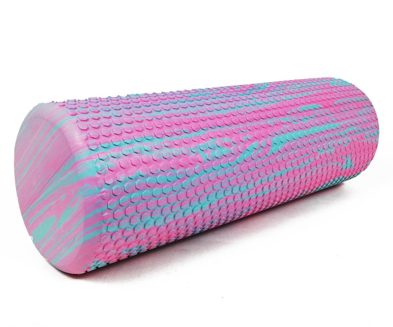 Ролер масажний EasyFit Foam Roller 45 см Рожево-м'ятний - фото 1